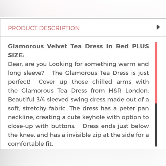 NWT Hearts & Roses London Red Velvet Tea Length Dress Size 16 US - Picture 3 of 14